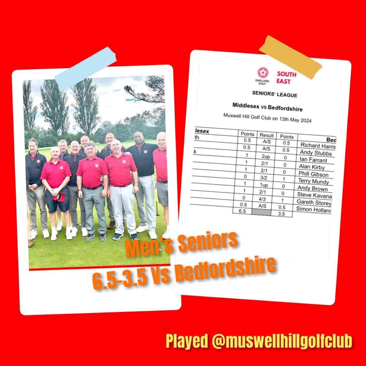 Middlesex Senior Men Golfers